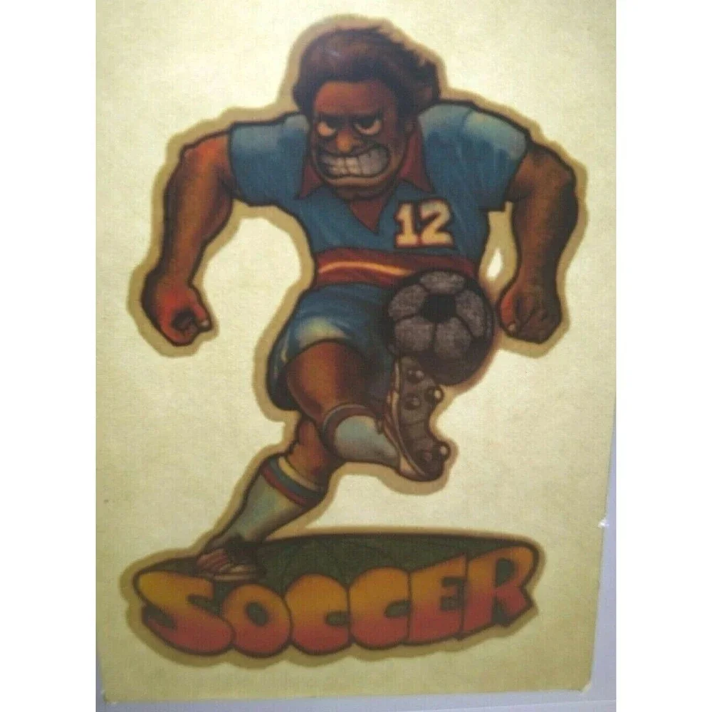 Soccer Screamin Gleamin Glitter Iron-On Decal Donruss Retro Vintage Original #1